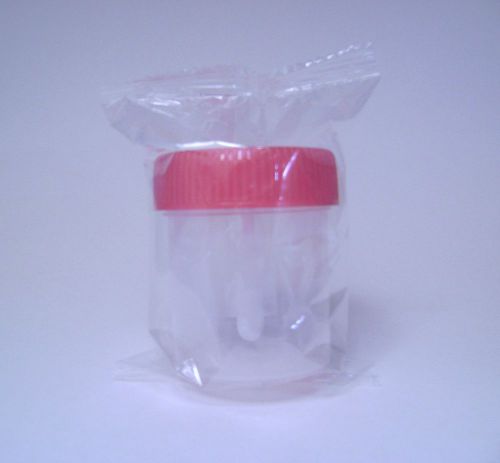 Sterile urine solid sample specimen bottle container cup 60ml 60 ml w/spoon (20) for sale