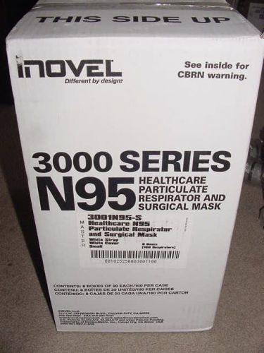 160 - inovel 3000 series n95 particulate respirator surgical mask white size s for sale