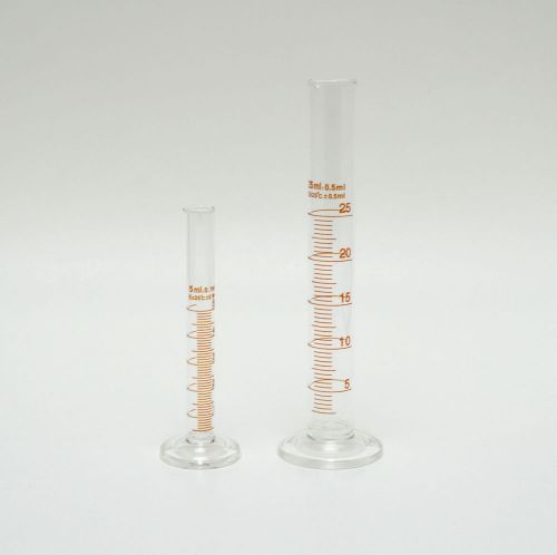Cylinders graduated measuring 5ml 25ml lab borosilicate glass 5 25 ml new for sale