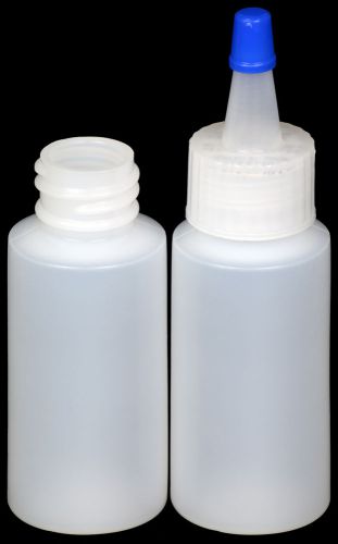 Plastic spout lid dropper/applicator bottle w/blue overcap, 1-oz., 20-pack, new for sale