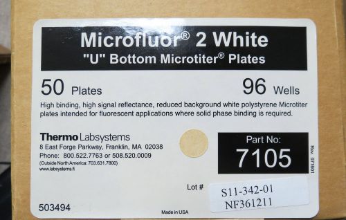 Microfluor 2 U Bottom 96 Well White PS Microtiter Plates #7105 Cs/50