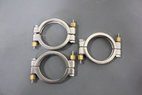 3 NEW LARGE VNE A3 63-03 STAINLESS STEEL SANITARY CLAMPS HIGH VACUUM  (C1-4-32H)