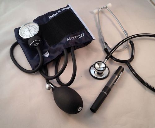 Blood pressure unit Adult, Dual-head stethoscope &amp; Professional penlight