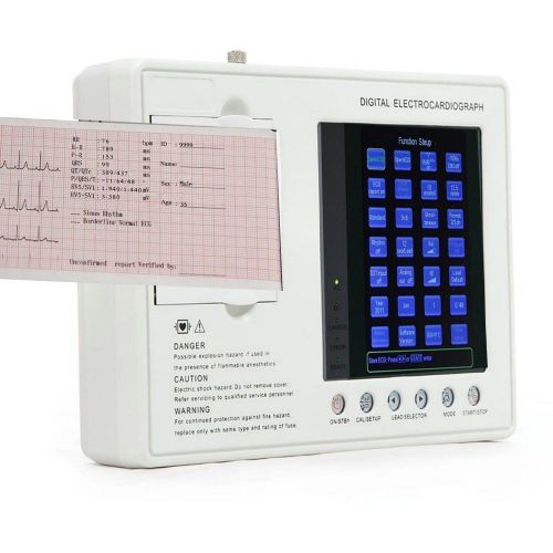 12 lead 3 channel Electrocardiograph ECG EKG Machine interpretation DHL FASTSHIP