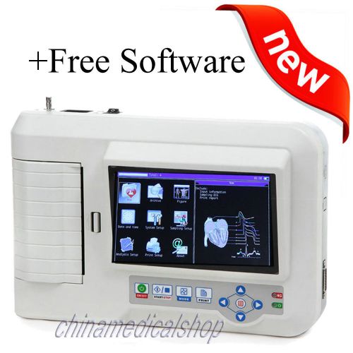 Touch screen usb digital 6 channel 12 leads ecg/ekg machine electrocardiograph for sale
