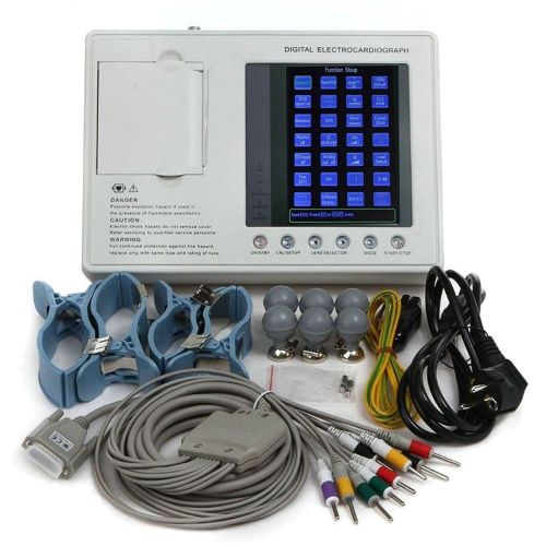 7-inch color lcd digital 3-channel 12-lead electrocardiograph ekg ecg machine uu for sale