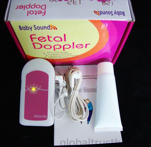 2mhz prenatal fetal doppler baby heart monitor free gel earphone pink mother use for sale