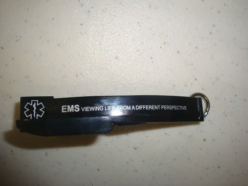 Laryngoscope Keychain Bottle Opener - BLACK - w/ EMS Imprinting Paramedic, EMT
