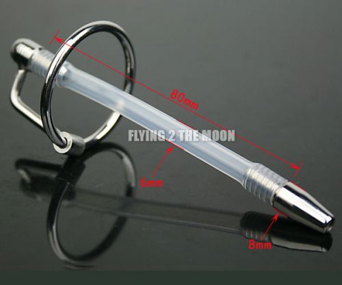 NEW Through-hole Stainless Steel Urethral Sound Urethra Plug with Silicon Tube