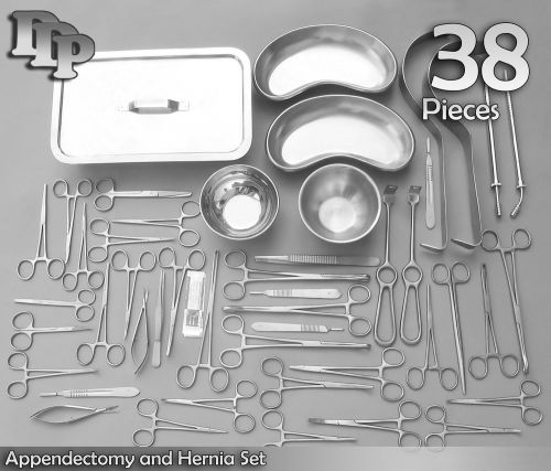 38 Piece Appendectomy and Hernia Set - General Surgery Medical Instruments