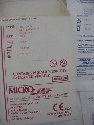 Microline Surgical ReNew Laparoscopic Mini Endocut Scissors Tip 3152 - 02/2016
