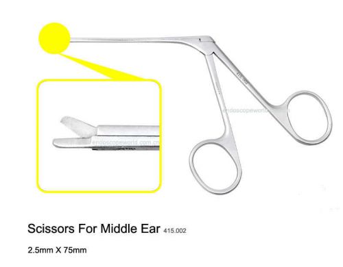 Brand New Scissors For Middle Ear 2.5X75mm Otoscopy