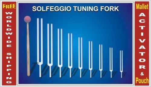 9 sacred solfeggio tuning forks incl dna repair+activt hls ehs for sale