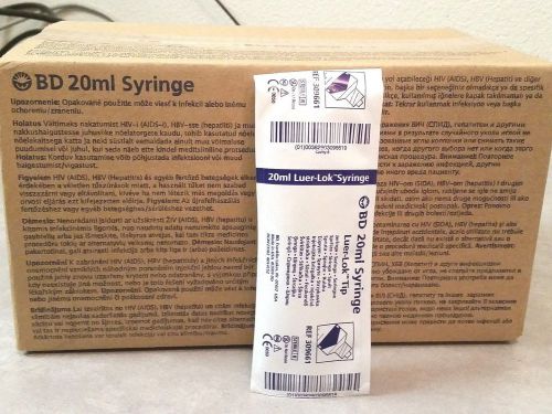 (18) cases of (40) = (720) units bd 20ml syringe luer-lok tip sealed 03/2015 for sale