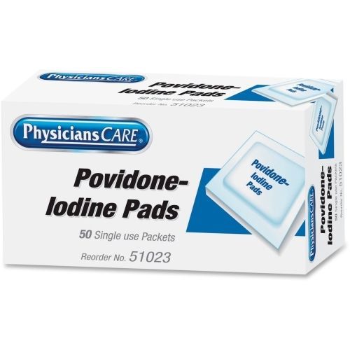 Physicianscare povidone-iodine pads - acm51023 - 50/box for sale