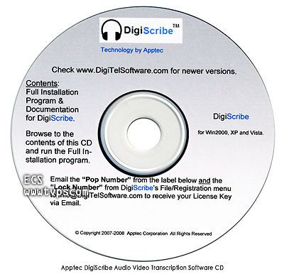 Digitel digiscribe audio video transcription software for sale