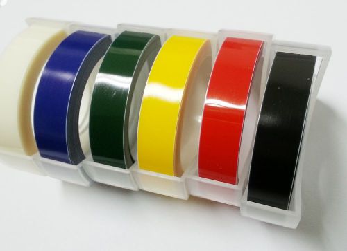 (6 rolls) Embossing Tapes Refill Glossy Colors for Label Maker Korea : 9mm x 2m