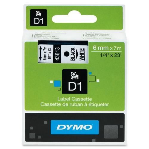 Label dymo d1 white tape / black prin 43613 for sale