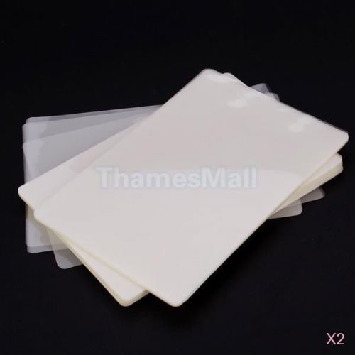 2x 100pcs clear white soft plastic photo laminating pouch film 6.2&#034; x 4.3&#034; hi-q for sale