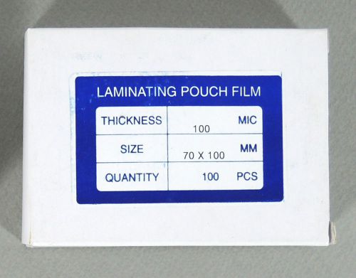 BMS 100 Large ID CARD Laminating Pouch Film 70X100mm 2.7 X 4.0&#034; 100Micron 3.9mil