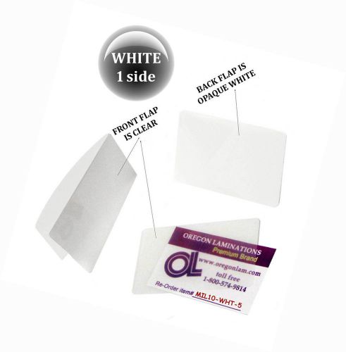 Qty 500 white/clear military card laminating pouches 2-5/8 x 3-7/8 lam-it-all for sale