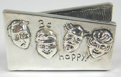Silver Smiling Card Holder 917