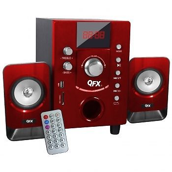 QFX 2.1 Channel NFC Bluetooth Speaker with :USB/SD Port- Red