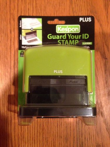 Plus Kespon Guard Your ID Stamp Large - GREEN - Black Ink