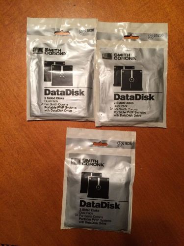 Lot of 6 (3 Dual Packs) SMITH CORONA DATADISK 2.8 For PWP System NEW SEALED