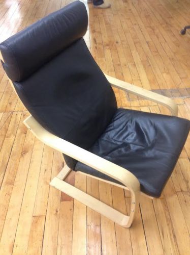 Ikea Black Leather Poang Armchair - AMAZING PRICE!!