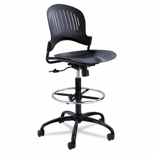 Safco Zippi Plastic Extended-Height Chair, Black (SAF3386BL)