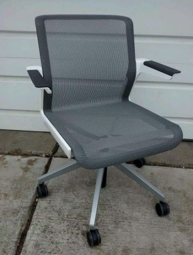 Allsteel clarity office chair white with gray mesh