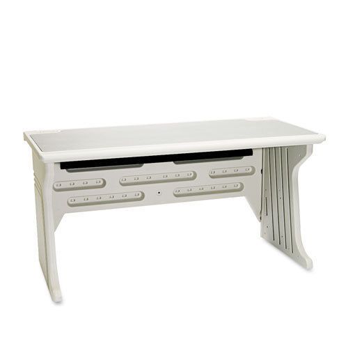 Iceberg aspira modular desk, resin, 60w x 28d x 30h, granite/platinum - ice92403 for sale