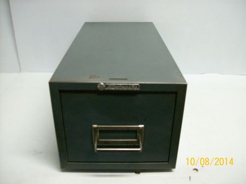 Vintage steelmaster gray metal index card file cabinet 7 1/2&#034; x 16&#034; x 6 1/2&#034; for sale