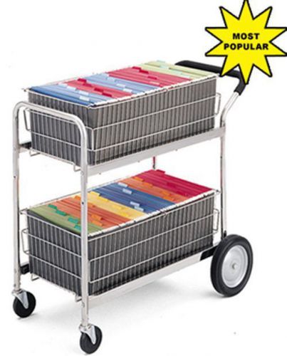 Charnstrom mail cart with 2 removable file baskets (m141) for sale
