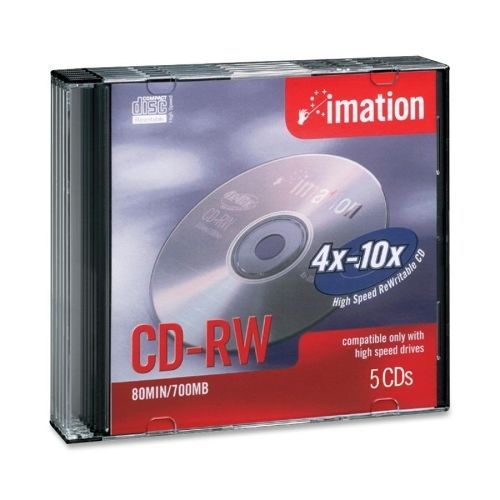 Imation CD Rewritable Media - CD-RW - 12x - 700 MB - 5 Pack Jewel Case