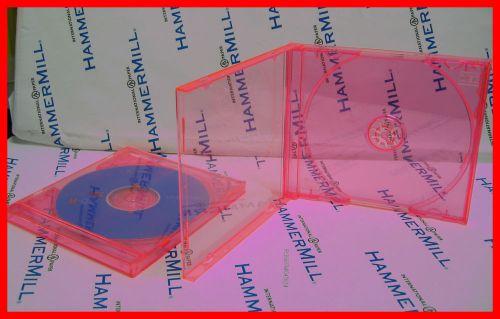 20 Pk Standard Single CD Jewel Case RED Clear Assembled 10.4mm Regular 1 CD Box