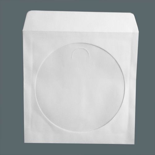 30 New Paper CD / DVD Sleeves White with Window &amp; Flap