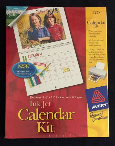AVERY Ink Jet Photo Calendar Kit #3278 Make Your Own Calendar - BRAND NEW