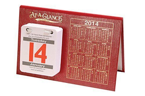 At-A-Glance 2015 Burgundy Daily Tear Off Desk Calender - Table Diary Organiser