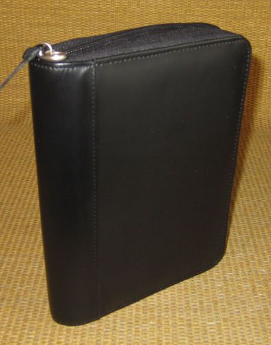 Compact 1&#034; Rings | Black LEATHER FRANKLIN COVEY ZIP Planner/Binder