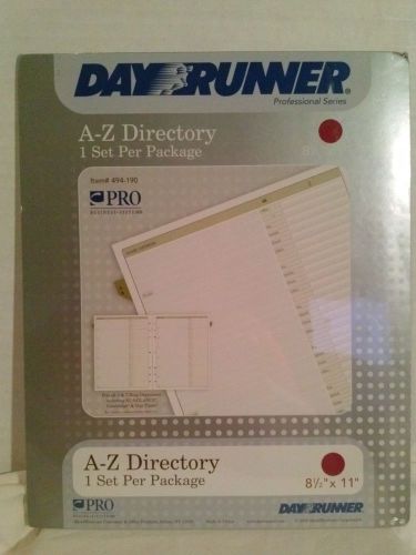 Day Runner Refill A-Z Directory 8 1/2 X 11 494-190 Pro Business Systems NIP