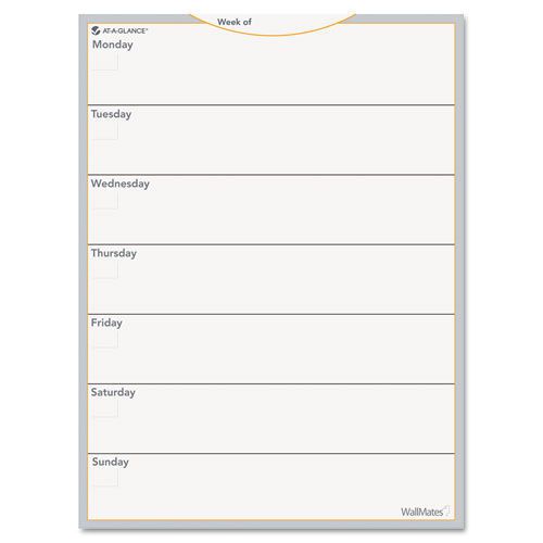 At-A-Glance WallMates Self-Adhesive Dry-Erase Weekly Planning Surface, White,
