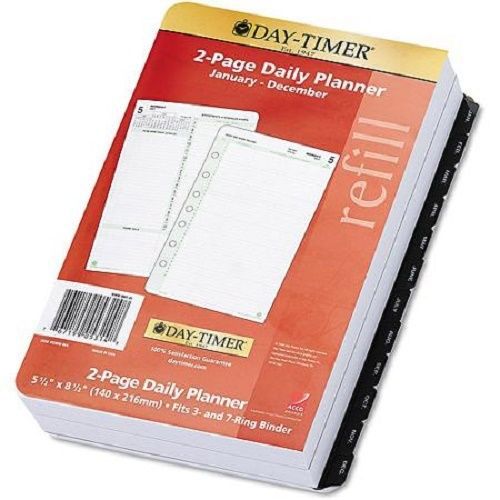 Day-Timer Reference Dated 2-Page-per-Day Organizer Refill, 5-1/2&#034; x 8-1/2&#034;, 2015