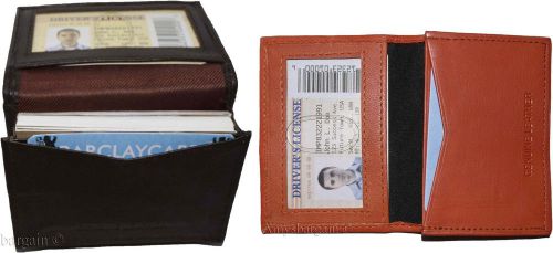 Lot of 2 New Leather Business card case, Brown/pink Credit card ID leather case*
