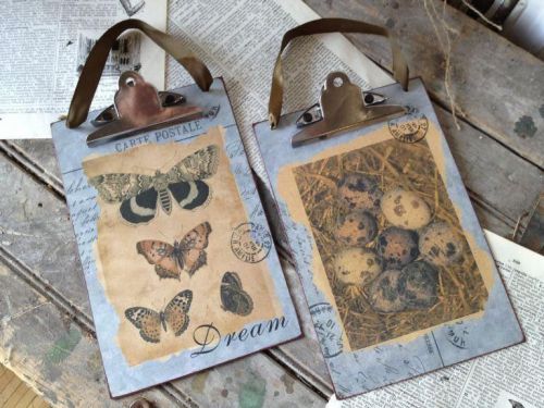Postcard Metal Clipboard French Country Shabby Chic Vintage Style