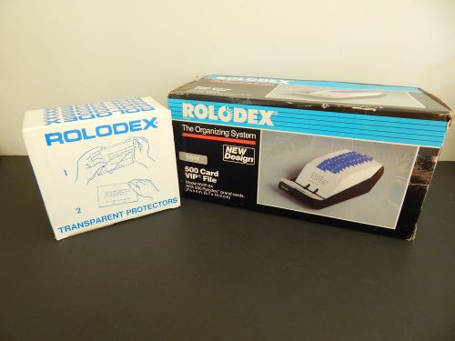 ROLODEX 500 CARD VIP  W/ TRANSPARENT  PROTECTORS