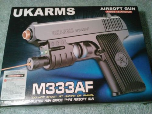 New Hand Gun AirSoft Pistol w/ laser sight pointer &amp; flash light 6mm BBs