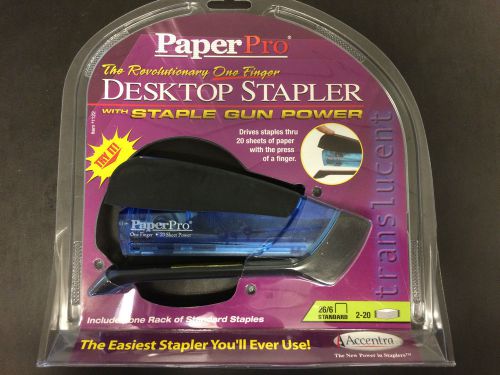 PaperPro Desktop Stapler power assisted jam free. Blue