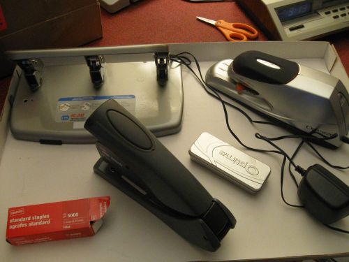 Swingline Optima 20 Electric Staple, Staples One Touch Sheet, HC340 Hole Punch